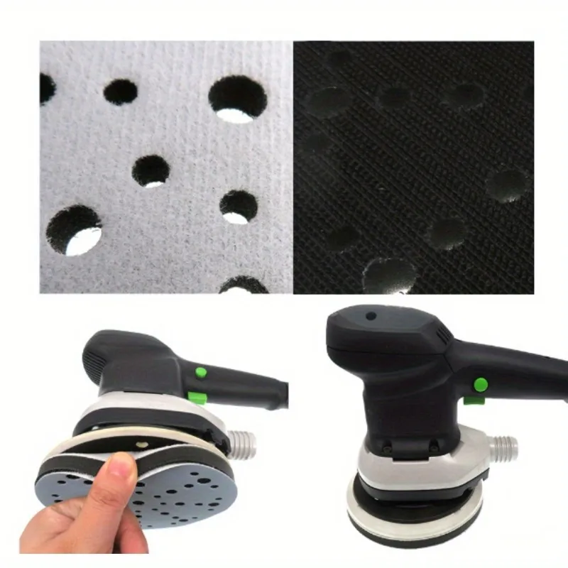 6-Inch 49 Holes Hook and Loop Soft Sponge Cushion Interface Pad Self-adhesive Sandpaper Disc Polishing