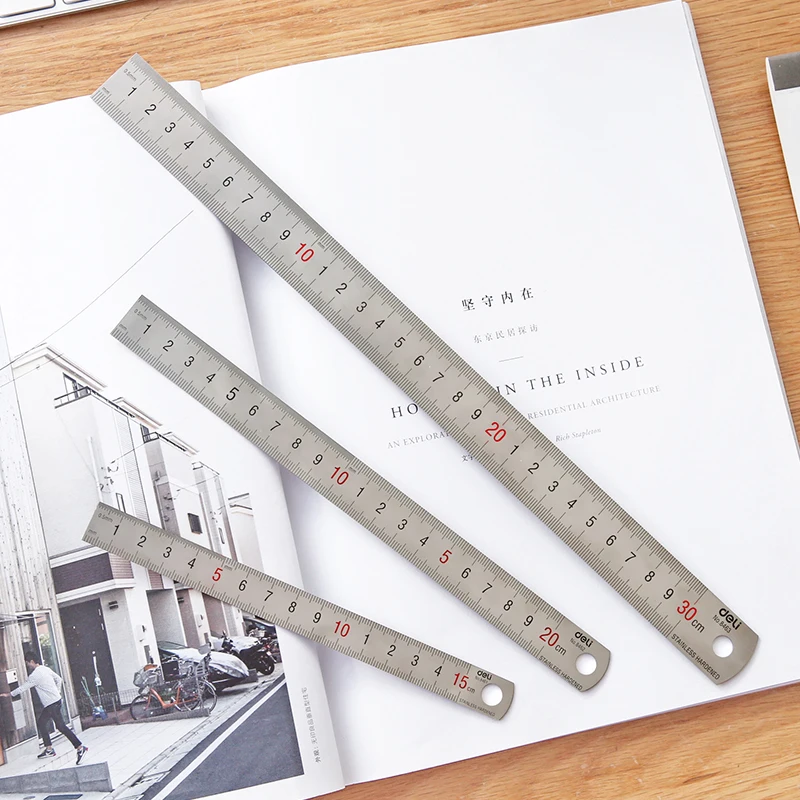 Precision Stainless Steel Metric Ruler for Professional Measuring and Drawing