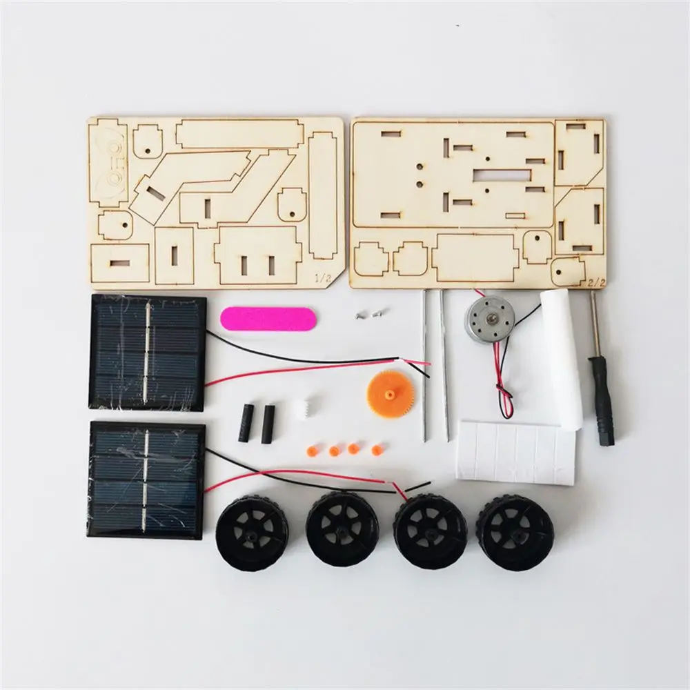 Solar Car Toy Assemble Solar Car Creative Inventions Motor Ability of Children Active Thinking DIY Electronic Kit Technology Toys for Boys