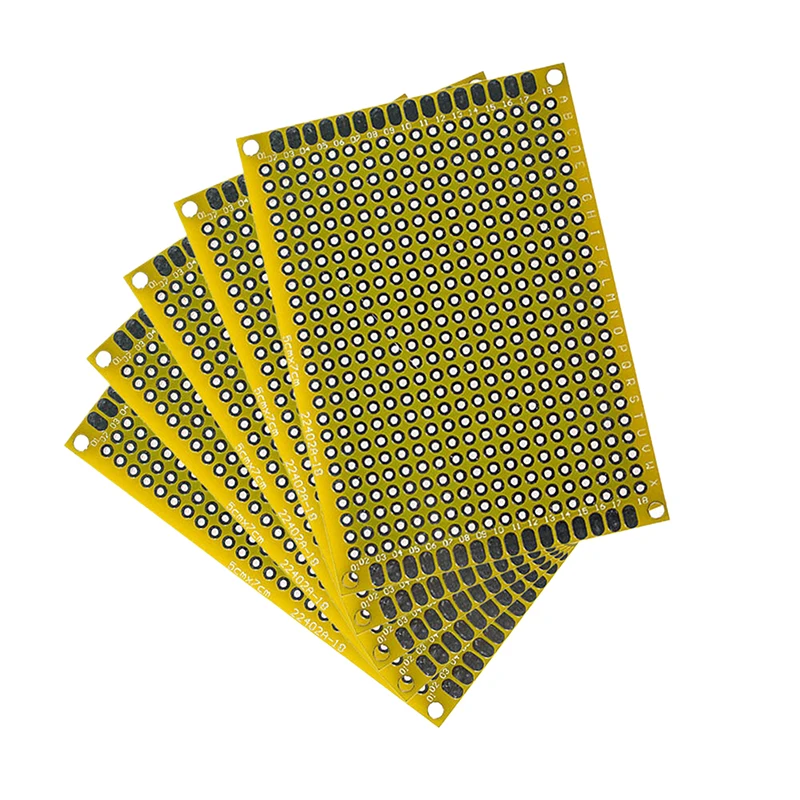 PCB Breadboard Yellow Protoboard Board Plated Universal Board Double Sided 5PCS