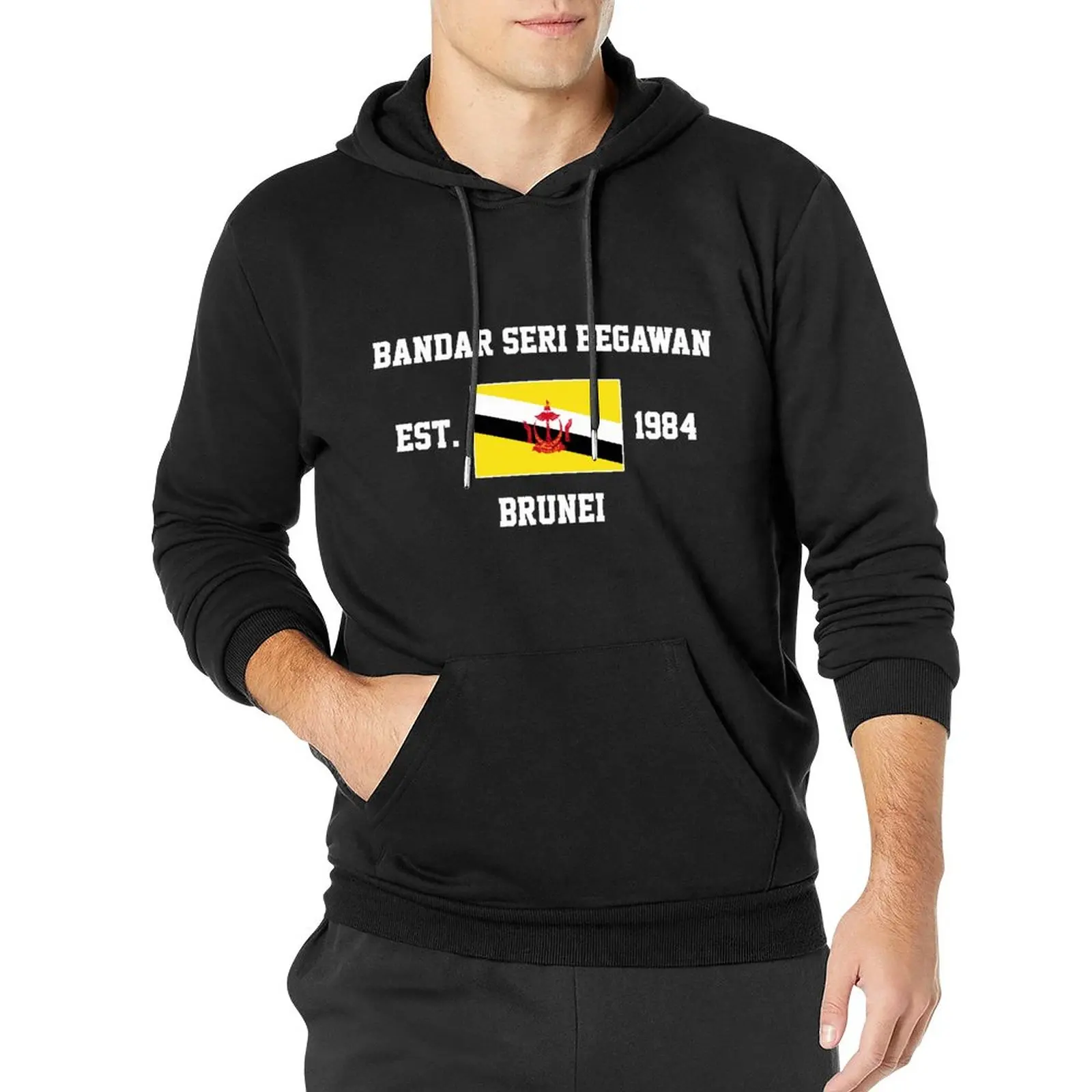 

Men Women Hoodies Brunei EST.1984 Bandar Seri Begawan Capital Hoodie Pullover Hooded Hip Hop Sweatshirt Cotton Unisex