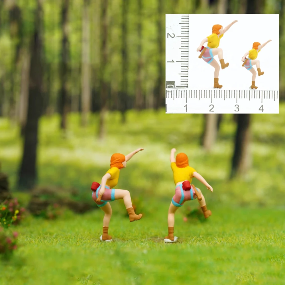 ミニチュア登山と登山家、ジオラマミニチュアフィギュア、人工山モデル