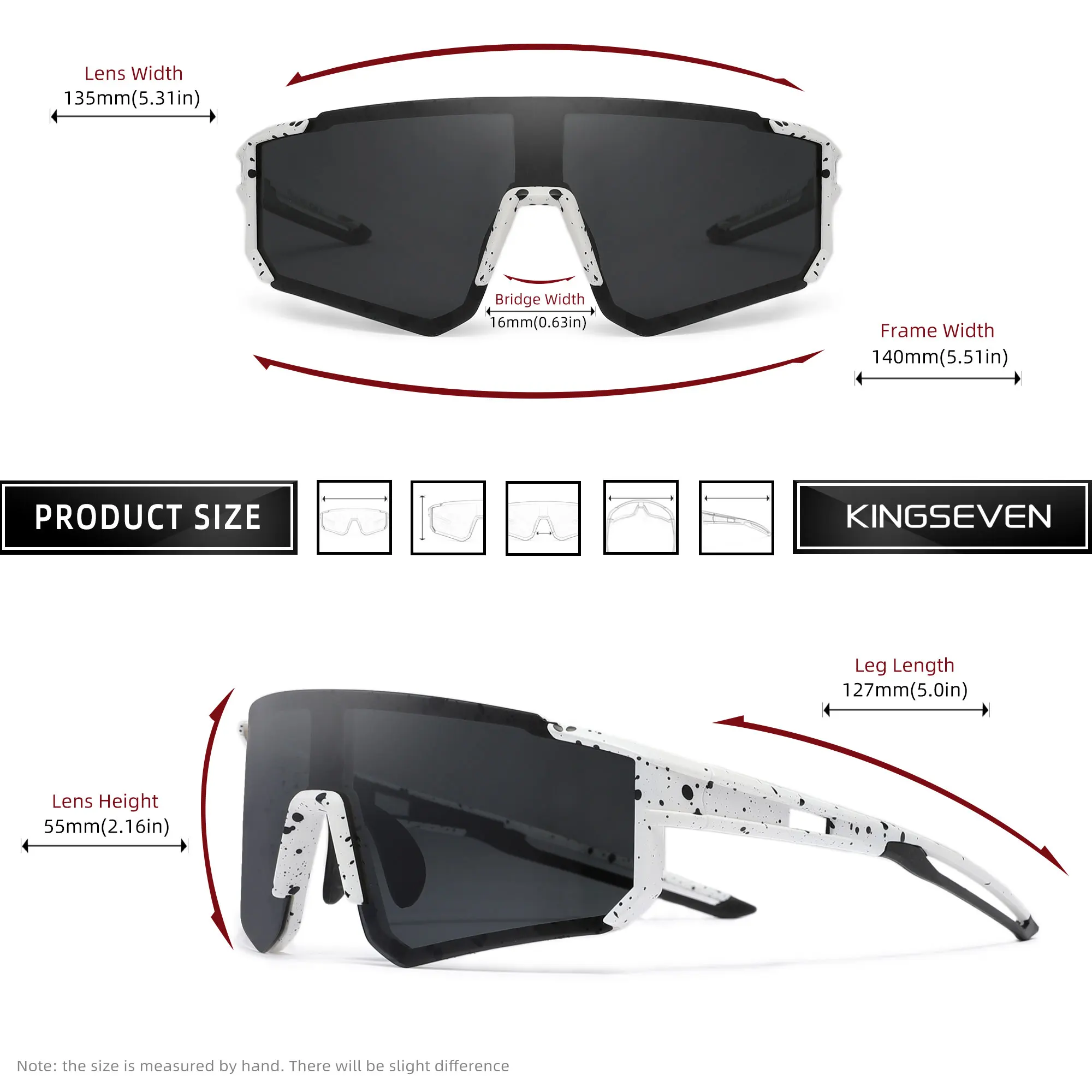 KINGSEVEN Radfahren Sonnenbrillen Männer Frauen Fahrrad Brille UV400 Sonnencreme Klettern Outdoor Kausalen Sport Brillen Reit Ausrüstung – Detail 2