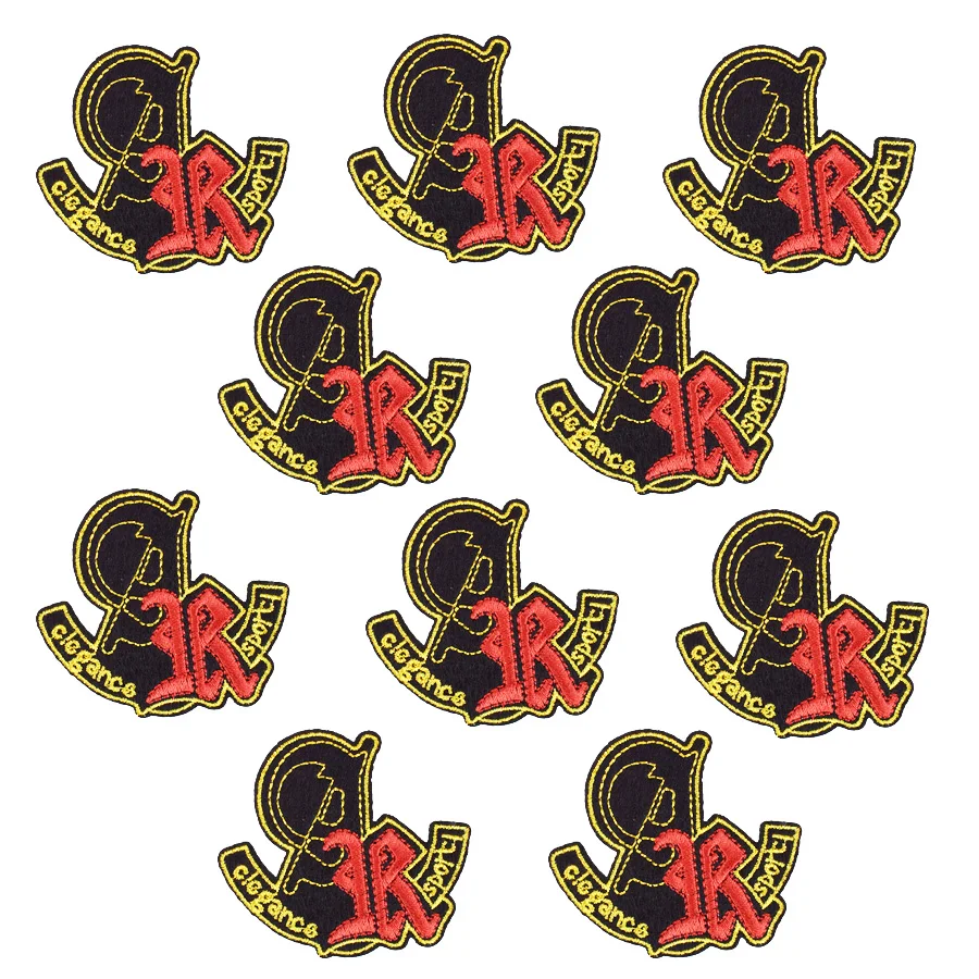 

Text Patch Badge for Cool Clothing Iron on Applique Men Sweater Craft Stripe Sew Embroidery Word Patches for Trousers 10 PCS