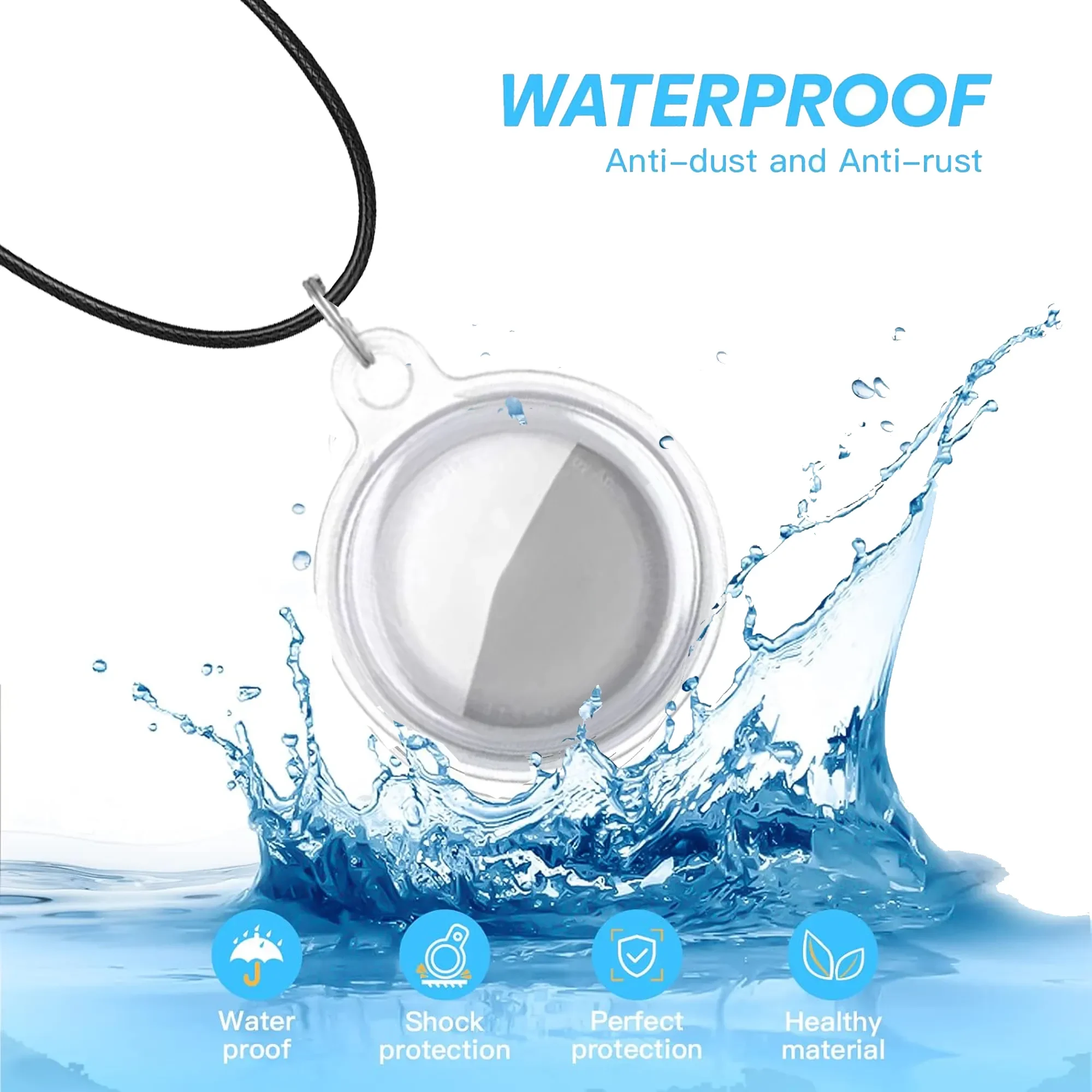 Eye-Catching Adjustable Airtag Necklace with Waterproof Silicone Holder