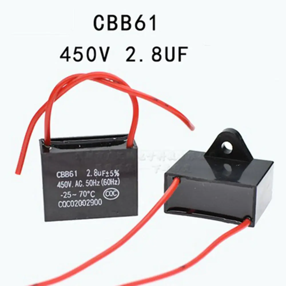 

1pcs 450V 2.8uF 2.8mF CBB61 Motor Start Run Fan Capacitor
