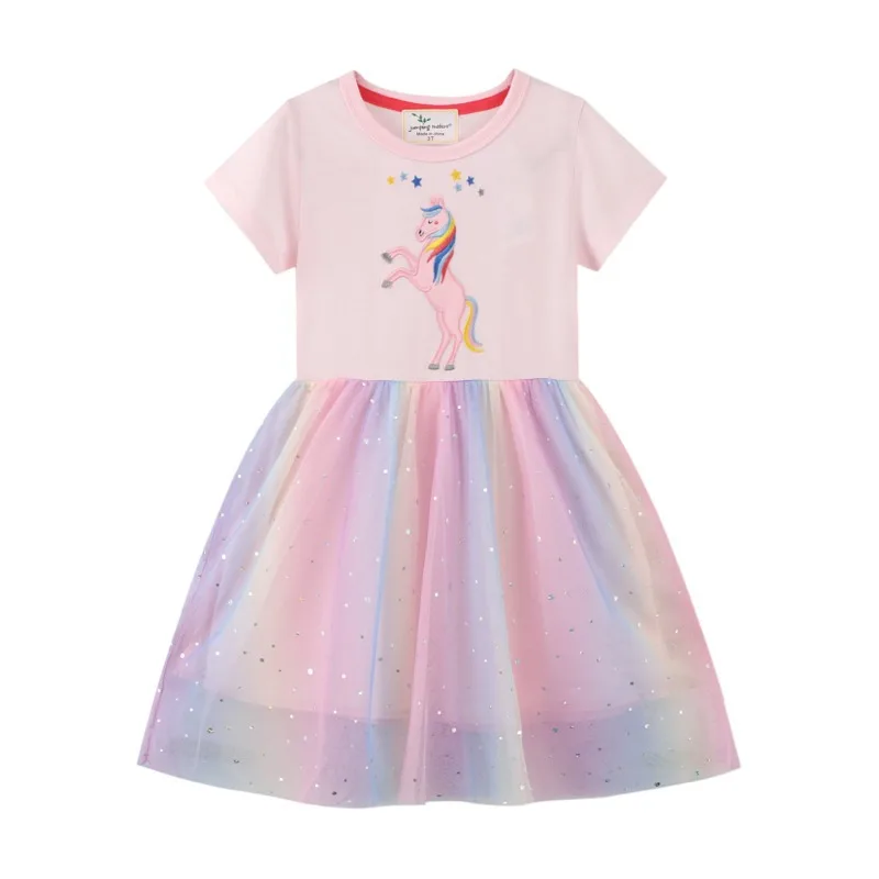 

Summer Kids Girls Unicorn Sequins Tutu Dress Baby Girls Cotton Party Princess Children Dresses Girls Clothing for 3-8T