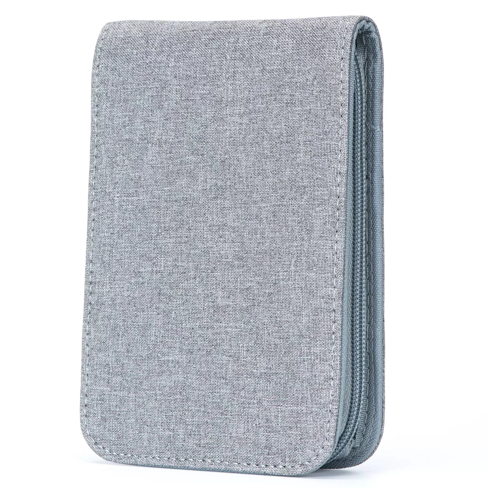 12 grid pen storage bag PU canvas minimalist waterproof and dustproof pen case stationery zipper protection bag