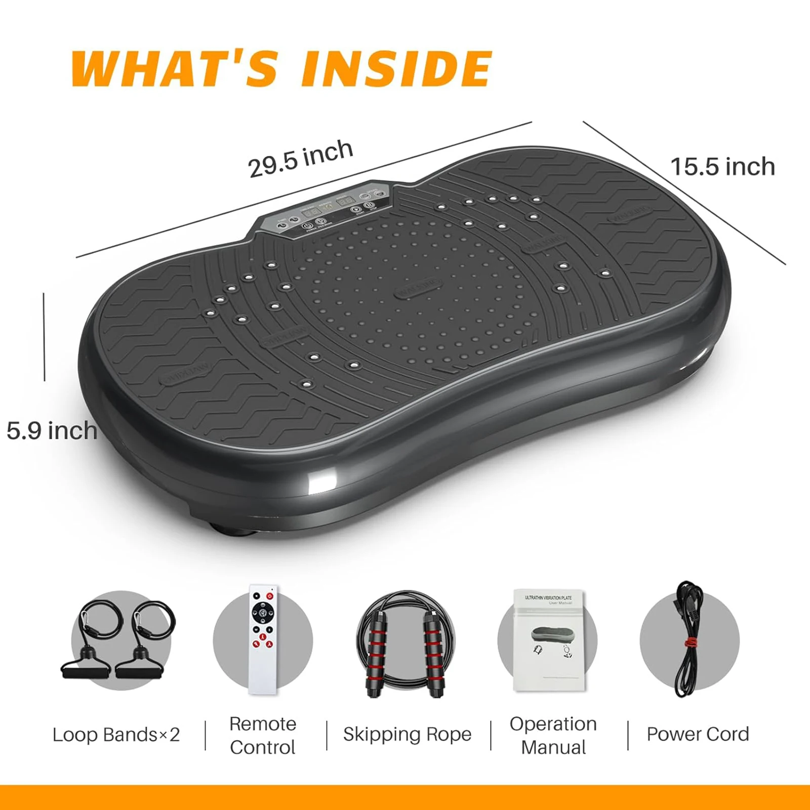 Bigzzia Vibration Plate Exercise Machine 10 Mode Whole Body Workout Vibration Fitness Platform with Jump Rope Bluetooth Speaker