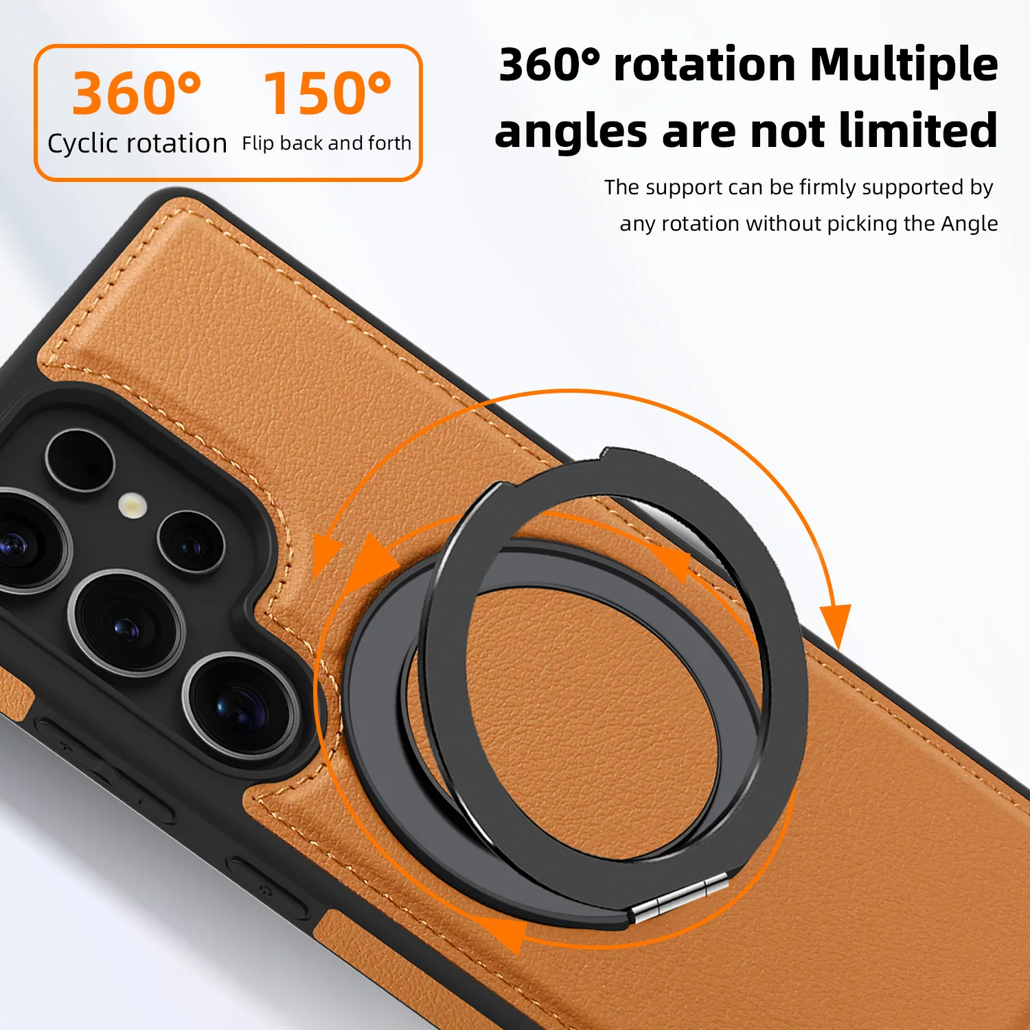 360° Rotating Magnetic PU Leather Shockproof Case with Bracket