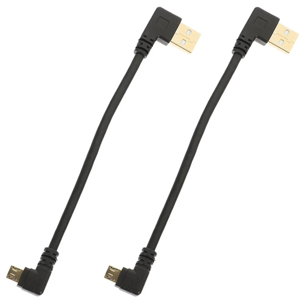 

2 Pcs Adapter Micro USB Cable for Charging Data Sync to Fast Right Angle 90 Degree Short
