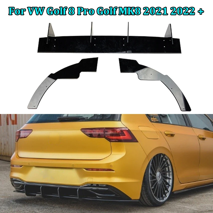 Per Vw Golf 8 Pro Golf Mk8 2021 2022 + Paraurti Posteriore Diffusore Per Labbra Spoiler Splitter Protector Body Kit Cover Guard Trim