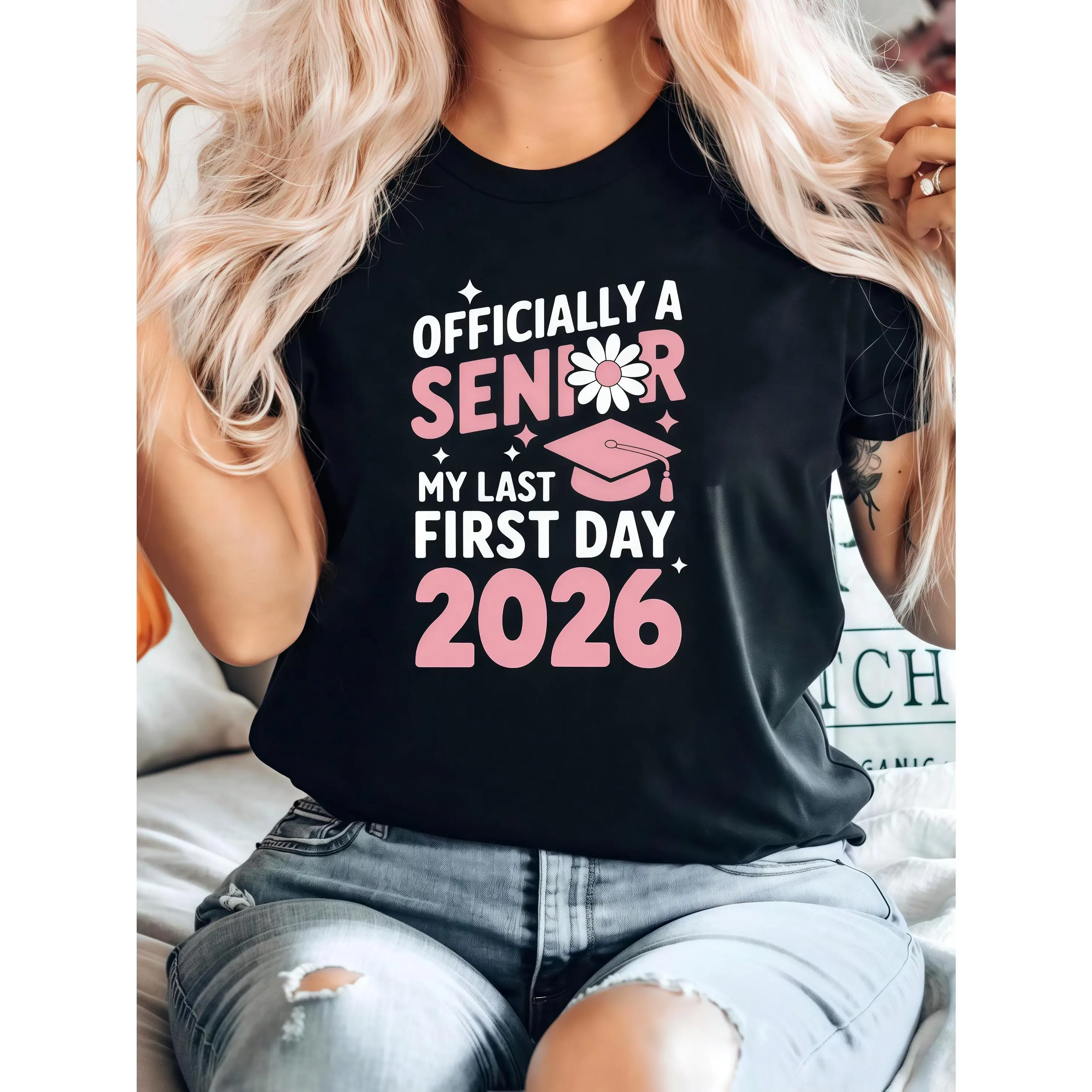 "Officially A Senior T-Shirt for Women Class of 2026 Graduation Gift" 1