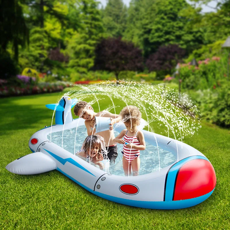 

Inflatable Pool for Kids Family Kiddie Pool with Splash Swimming Pools 3 in1 Backyard Garden Summer Water Party Sprinkler Pad