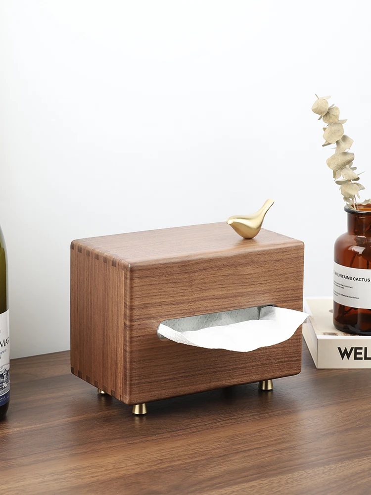 

Black Walnut Tissue Box, Home Living Room Drawer, Creative High-end Light Luxury Nordic