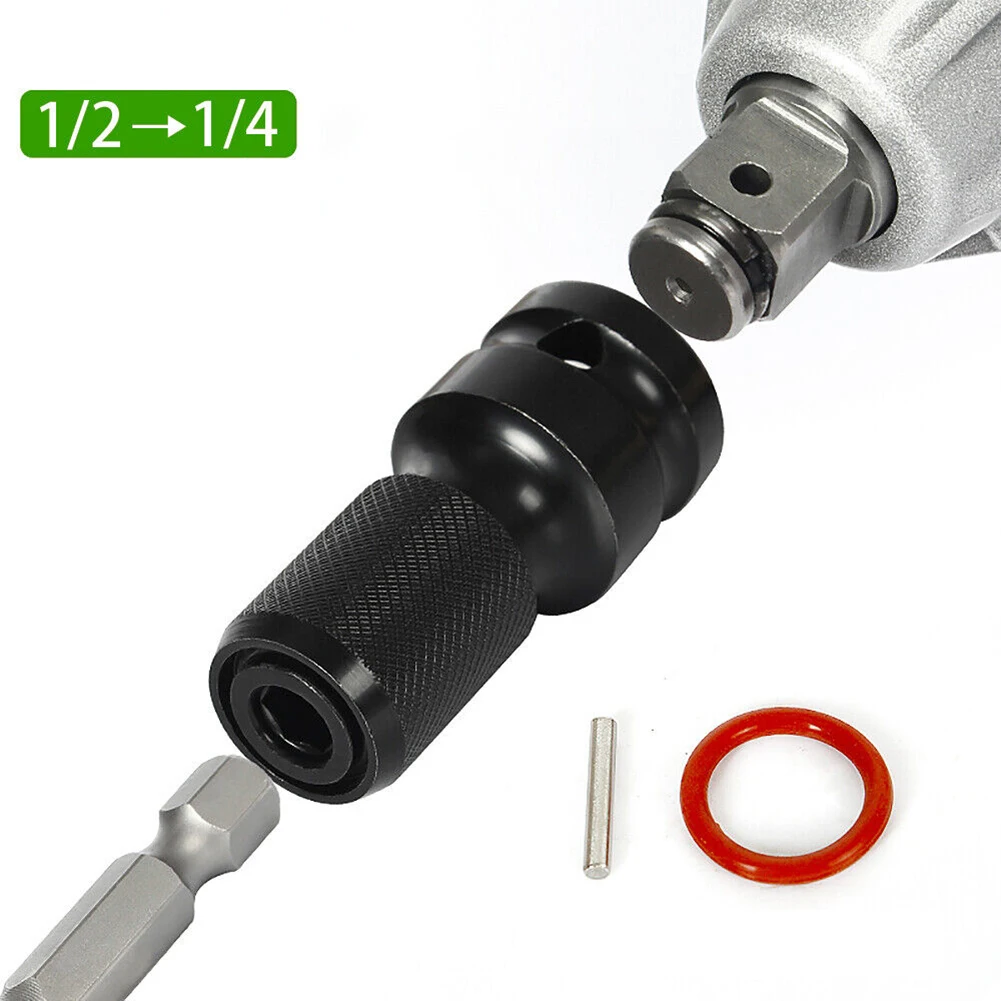 Impact Socket Adapter 1/2 To 1/4 1/4 3/8 Square Nut Quick Wrench Ratchet Adapter For Electric Drill Socket Wrench Converter