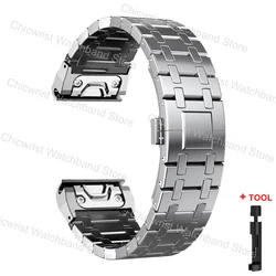 Sleek Stainless Steel Quick Fit Smartwatch Band, 26mm - 22mm (Style2 - S)