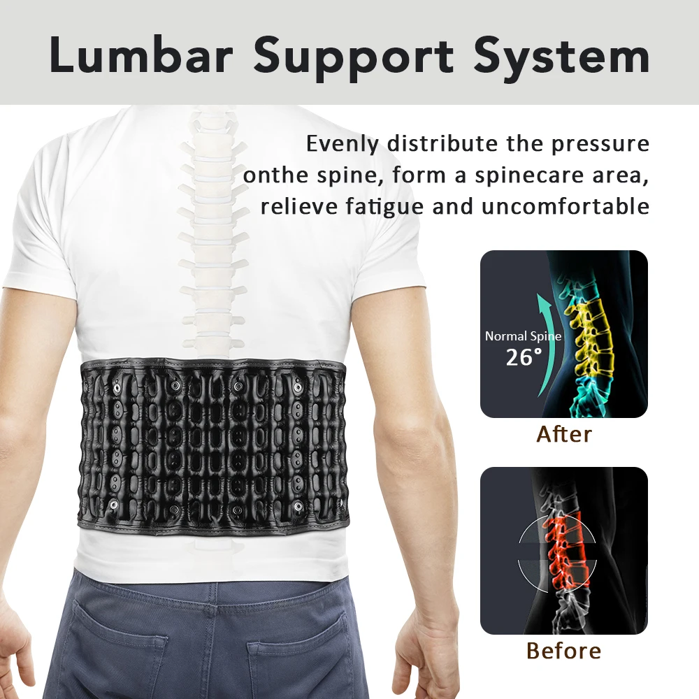 Inflatable Waist Brace Waist Fixed Belt Traction Belt Suitable for Male and Female Adult Lumbar Spine Air Traction Device