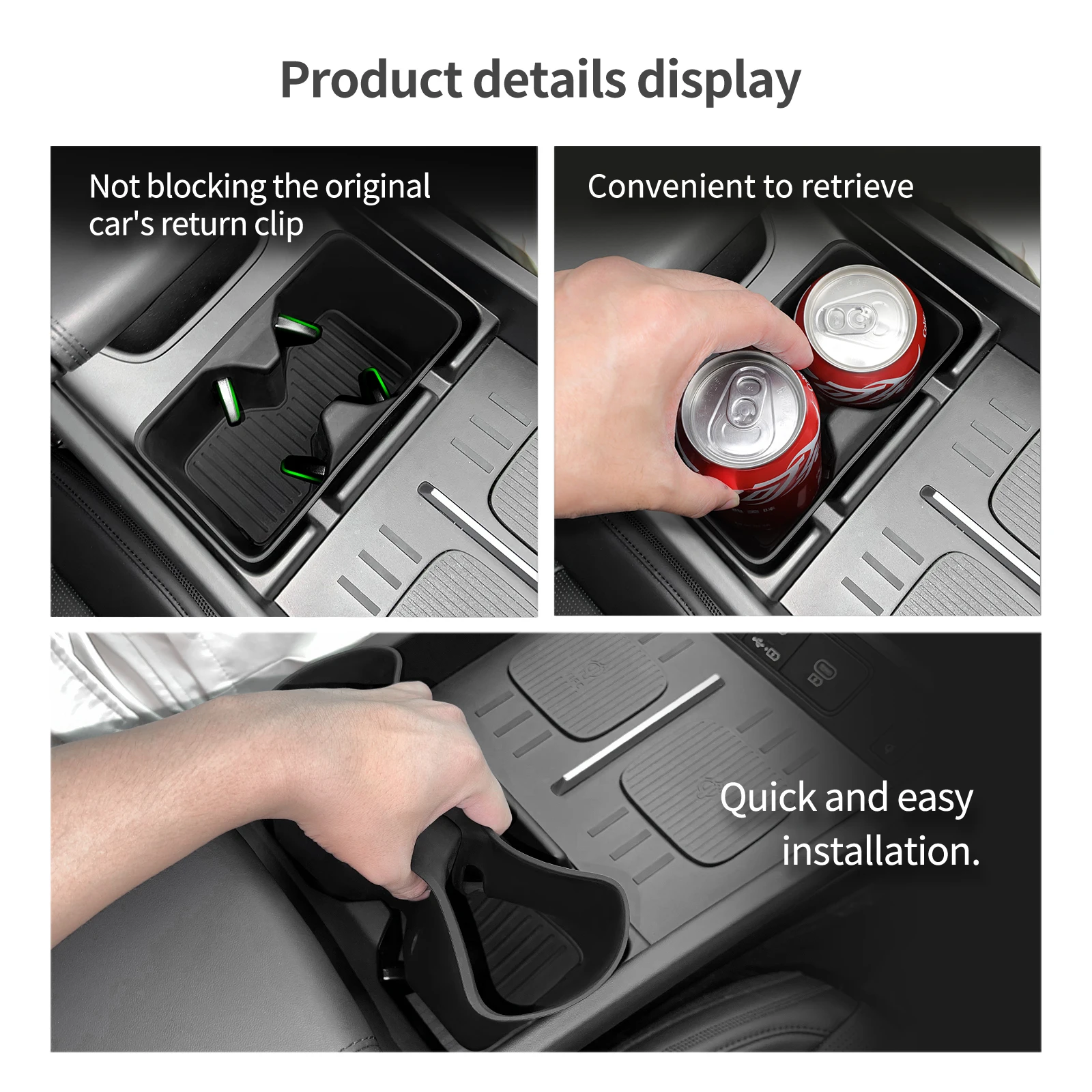 현대 산타페 2024 자동차 워터 컵 홀더 중앙 제어 음료 홀더 실리콘 보관함 인테리어 액세서리