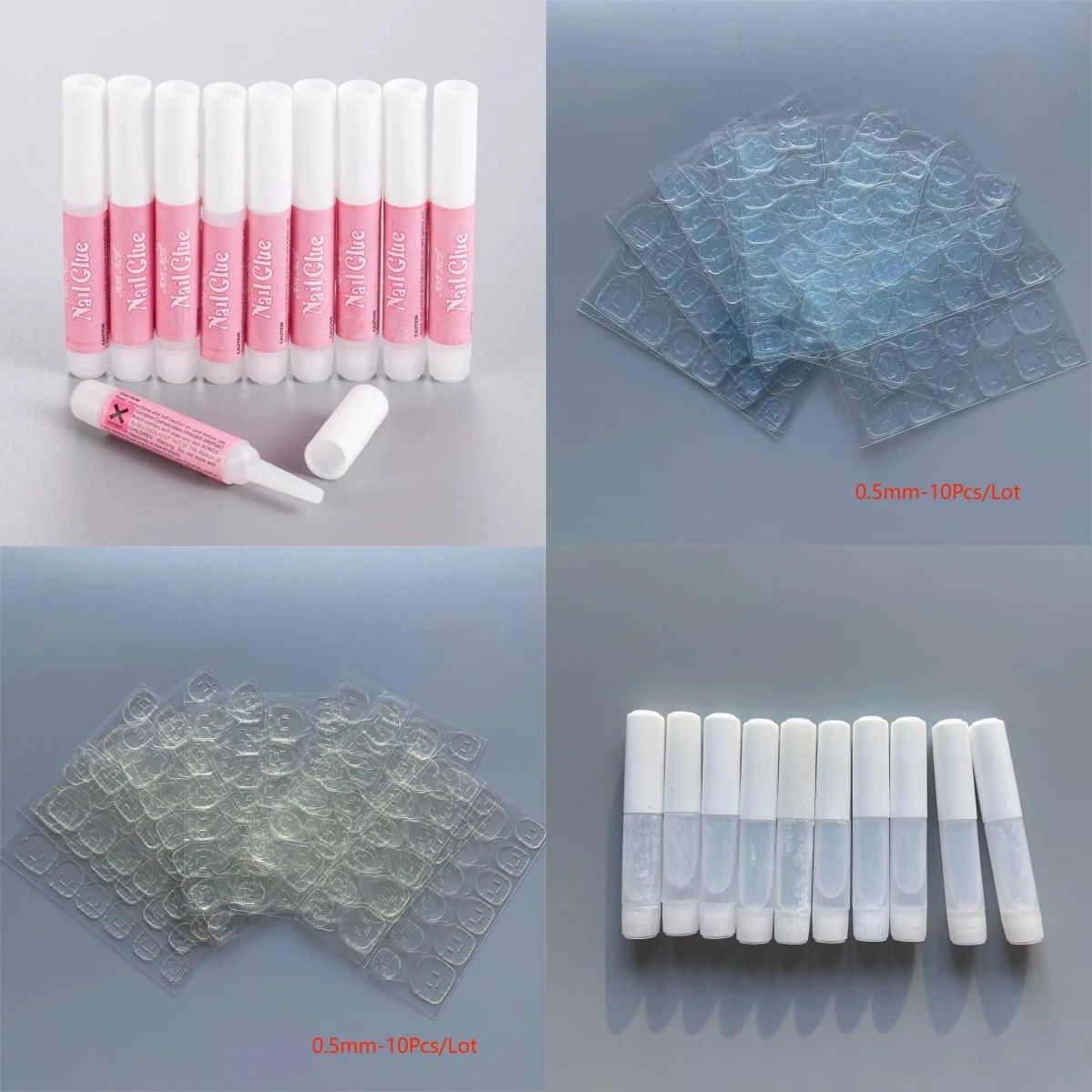 

10Pcs/Bag Mini False Nails Glue Decorate Tips Acrylic Glue on Nails Art Accessories Fake Nail Extension Nail Glue 2g Gel Glues