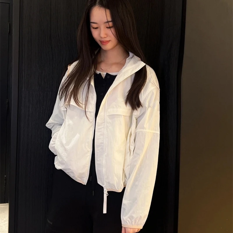 Women Casual Thin Sun Protection Trench Coats Hooded Light Hooded Spring Jackets Female Outdoor Clothes