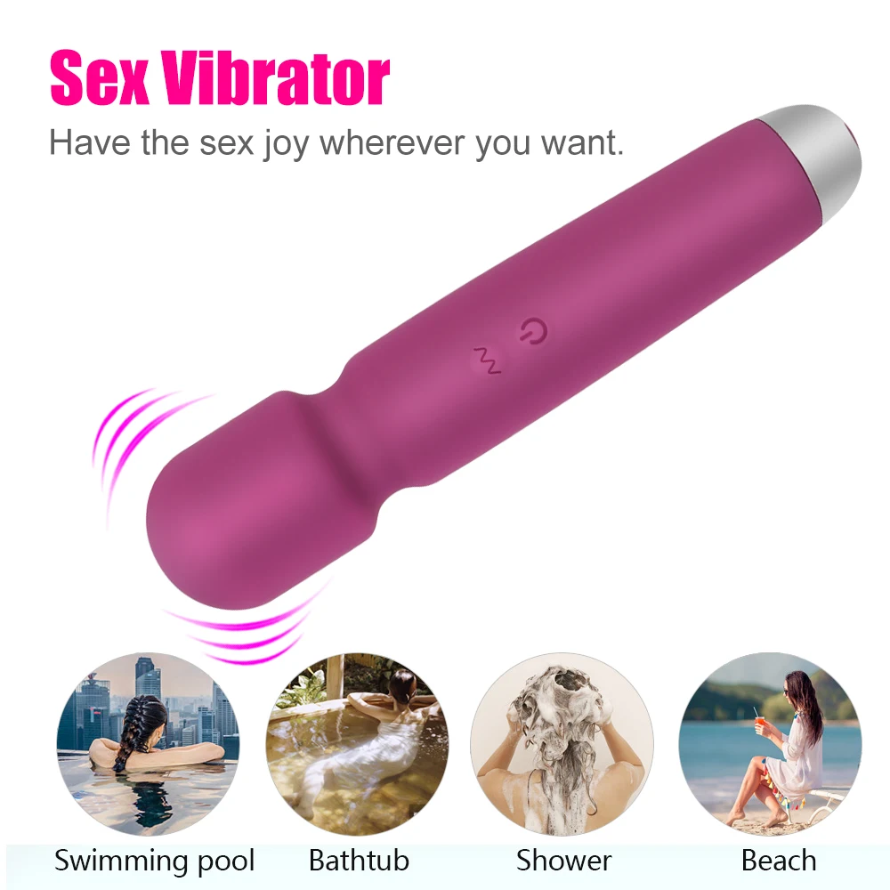 21cm Magic Wand Vibrator for Women Clitoris Nipple Stimulator Vaginal Anal Plug Dildo Female Masturbator Erotic Product Sex Toys