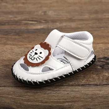Summer Infant Boy Cartoon Lion Sandals: Comfortable Hollow-out Design, Soft Soled, Anti-slip First Walker Shoes 0-15 Months 5
