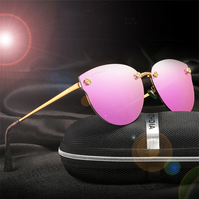 

Fashion Sexy Cat Eye Color Film Reflection Eyewear Luxury Vintage Brand Men's Women's Sunglasses Polarized Car Driving Glasses