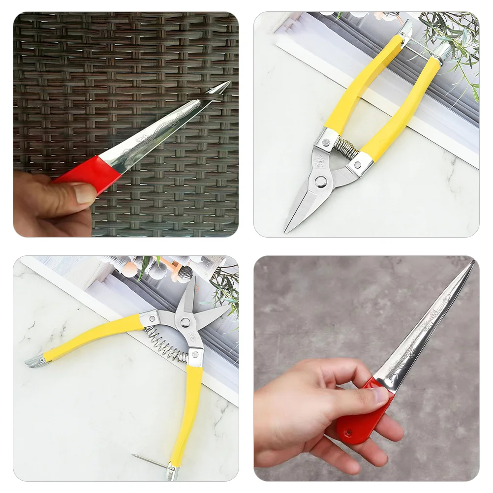 Professional Wicker Repair Tool Kit for Rattan Furniture Durable Metal Prying Tool Scissor Set for Precise Weaving Work wicker repair tool kit