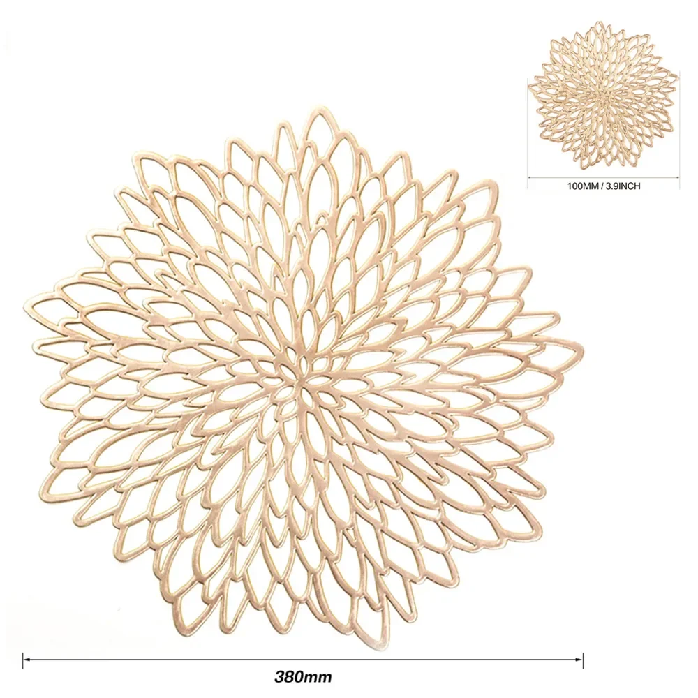 Gold Round Placemats & Coasters Set 4