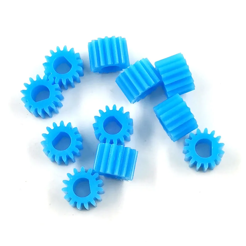 15 Teeth 8.5mm Diameter D-shape Hole Blue Plastic Gear 15T Motor Retarding Device Main Shaft Gears 3/ 4/ 2.3/ 3.17mm 10pcs/lot