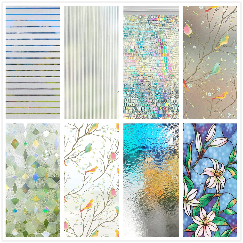 Privacy Window Film Static Clings Decorative Sun Blocking NonAdhesive