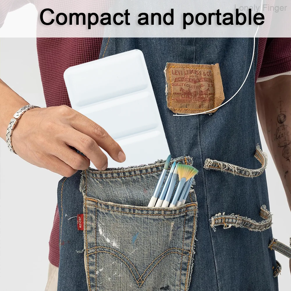 빈 여행용 수채화 팔레트, 구아슈, 스튜디오 및 야외 페인팅용 52/28 플라스틱 그리드 팬이 있는 수채화 틴 박스 팔레트