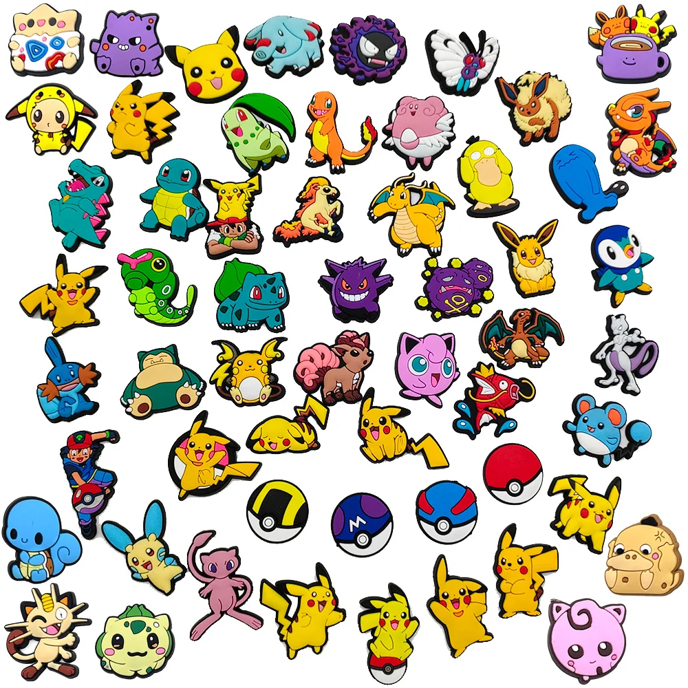 aliexpress.com - Aoger 57kinds of Pokemon Pikachu JIBZ Shoe Croc Charms for Clogs Sandals Decoration Shoe Accessories Charms for Friends Gifts