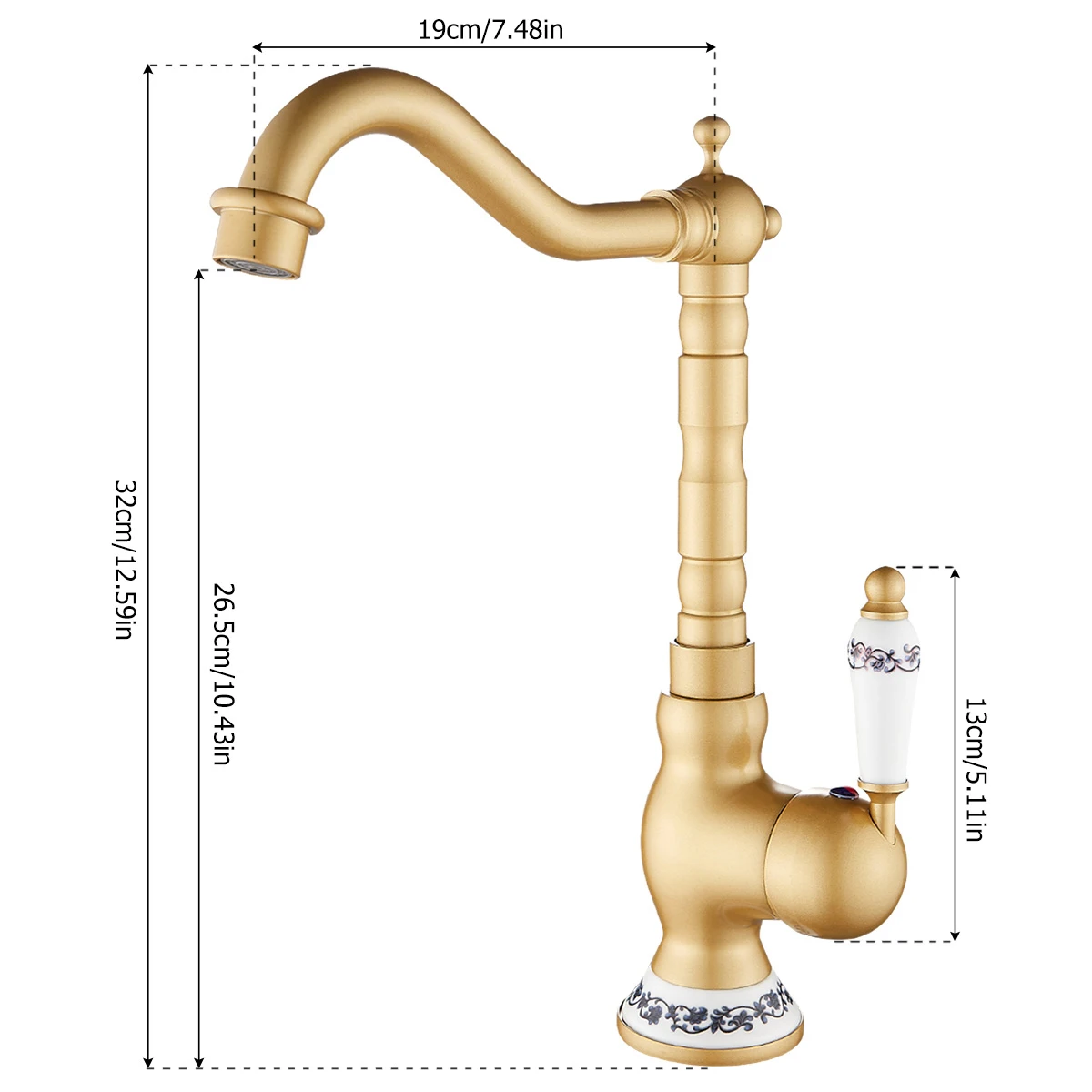 Brass Ceramic Single Lever Kitchen Sink Tap