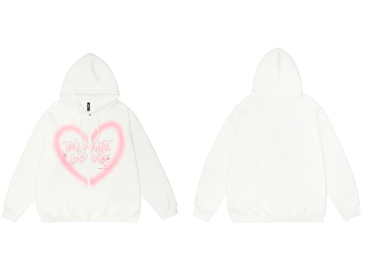 Blue Heart Bunny Love Zip-Up Hoodie S27b6e66152ce4b9bb6f3c615b09a705dc