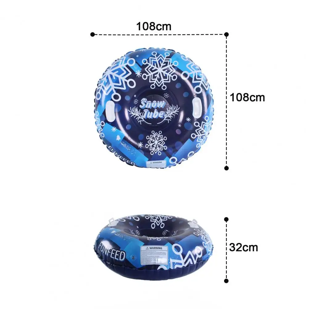Inflatable Snow Tube Sled Double Handles Ski Ring Valve Design PVC Sledding Tube Winter Outdoor Toy Kids Adults Ski Circle