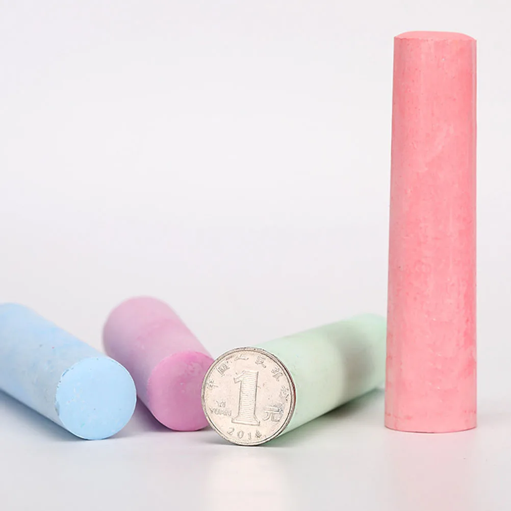 20pcs Colorful Chalks Dust-Free Large Portable Teaching Supplies Blackboard Painting Chalks Practical Graffiti Chalk