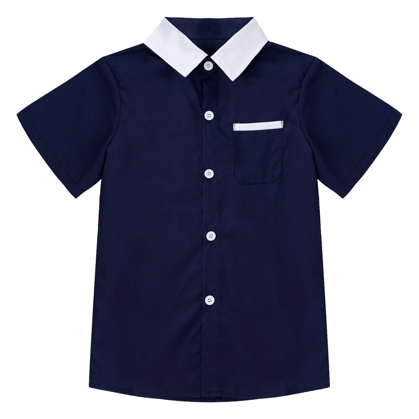 Belidome Boys Button Down Shirts, Kids Tops Tees, Short Sleeves Soft