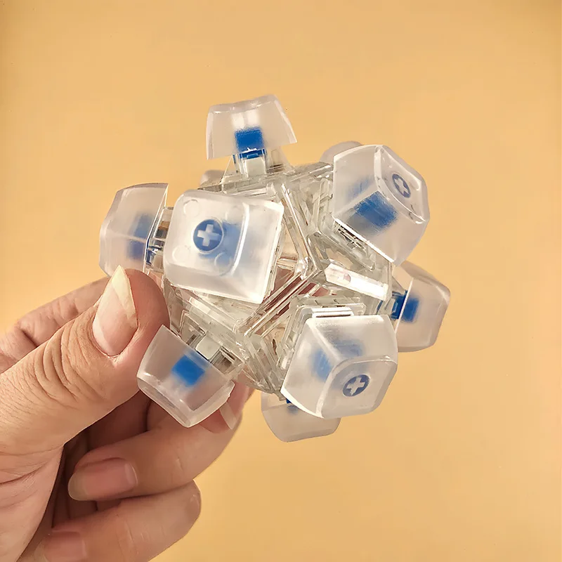 NEW 12 Keys Button Keyboard Key Caps Keychain Finger Spinner Fingertip Toy Fidget Button Party Stress Relief Vent Antistress Toy