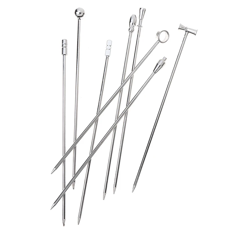 4PC Stainless Steel Cocktail Sticks Fruit Sticks Reusable Drink Pick Martini Pick Olive Fruit Fork Party Wedding Accessory Cocktail Skewers
