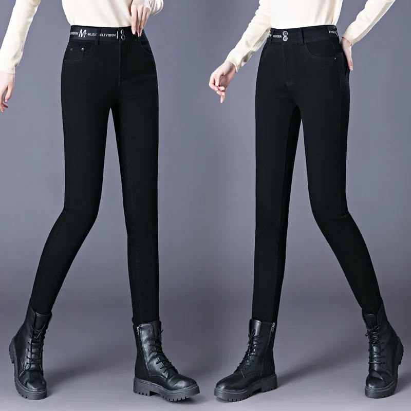 

2022 Autumn/winter New Style High Waist Slim Stretch Foot Pants Casual Pencil Pants Women Work Pants with Pockets