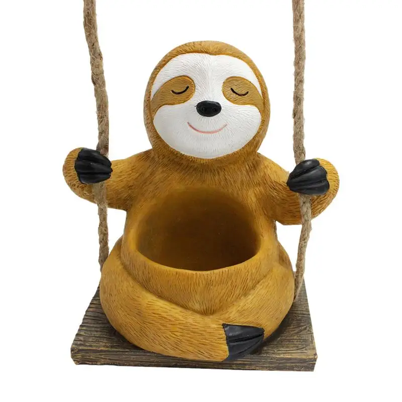 

Swing Sloth Planter Swing Face Planter Pot Succulent Flower Pots Shape Planter Decoration Indoor Outdoor Flower Pot Hanging