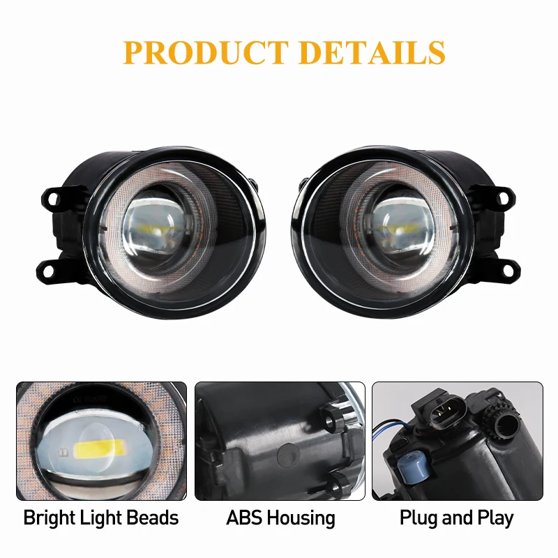 LEVANLIGHT Fog Lights Assembly For Toyota Corolla Fielder/Axio 2007-2011 – Clear Lens, H11 Bulb, Plug & Play