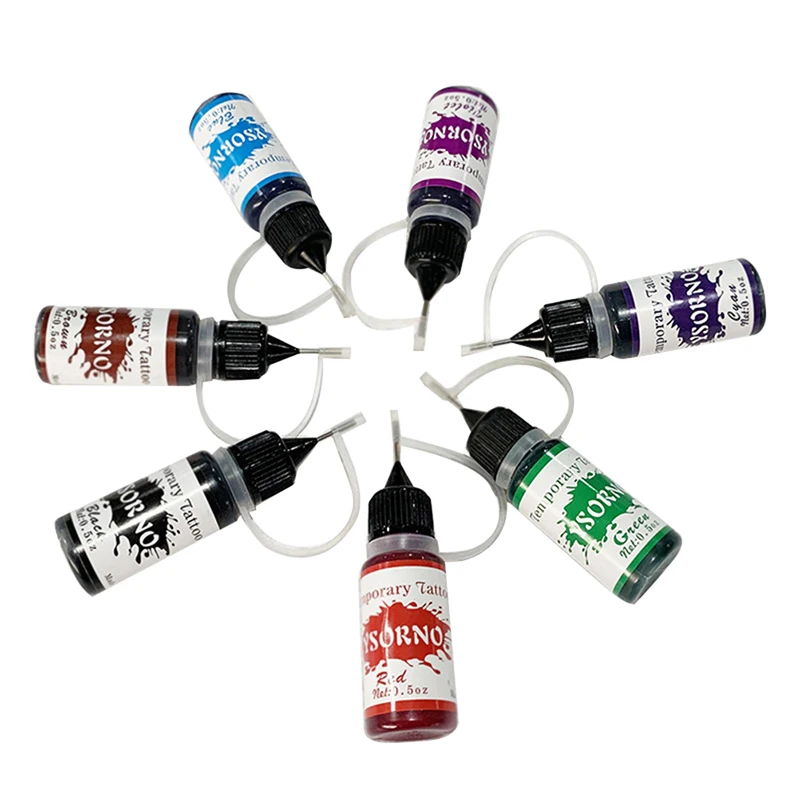 Tattoo Ink 10Ml Semi-Permanent Tattoo Ink Paste for Temporary Natural Body Paint Sticker