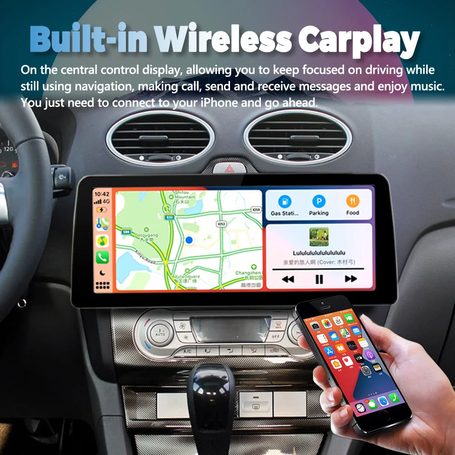 

12.3" Carplay GPS Navigation 1920*720 Screen Radio Car Video Player Stereo For Ford Focus Exi MT AT 2004-2011 Android Multimedia