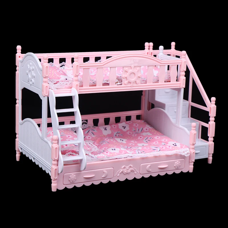1PC 1/12 Doll House Miniature Simulation European Princess Double Bed