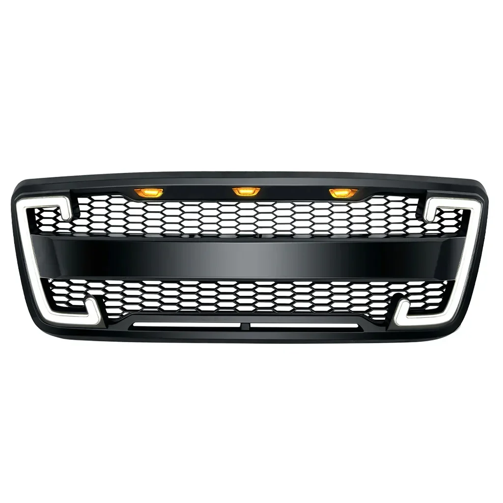 

Сетчатая решетка радиатора Raptor W/DRL & указатели поворота для 2004-2008 Ford F150-матовый черный