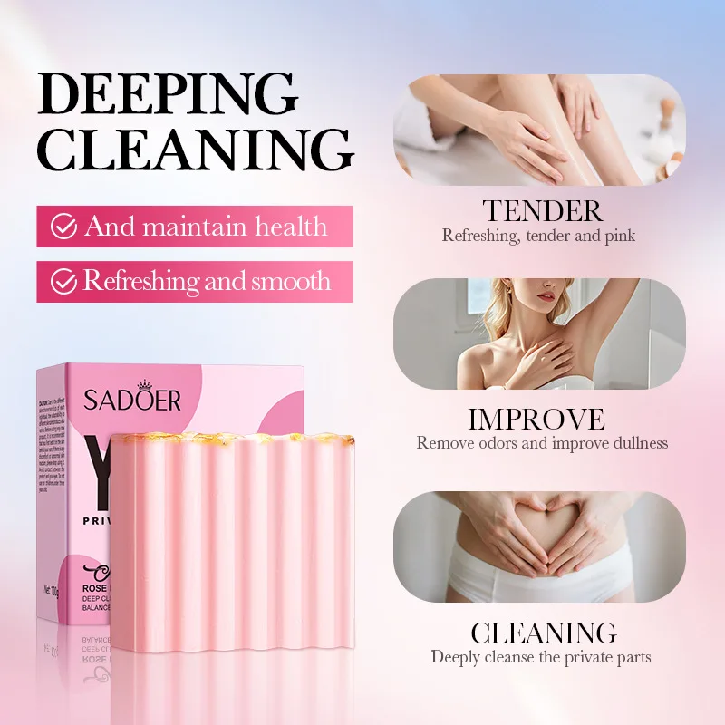 100g Natural Feminine Care Soap for PH Balance Odor Control & Hydration Daily Intimate Care Hygiene Handmade Feminine Soap Bar