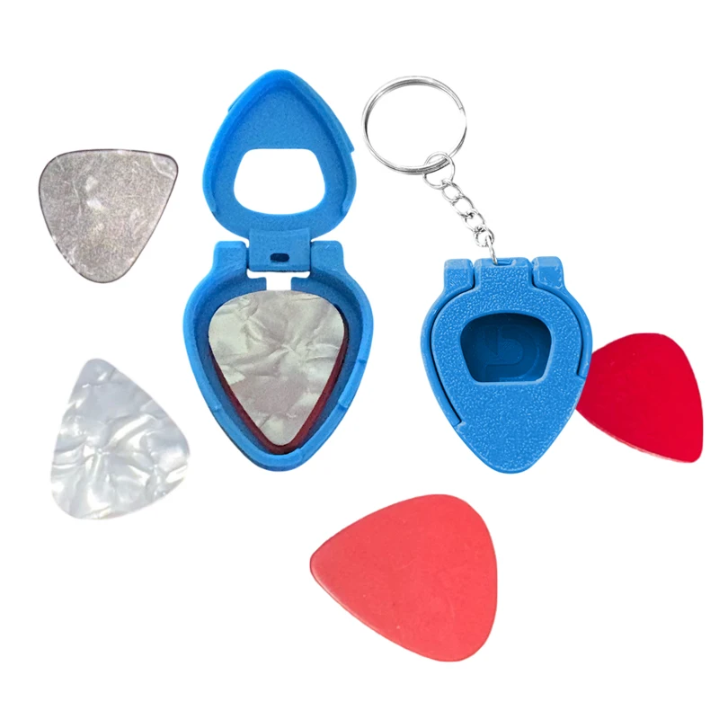 1/3PCS Guitar Pick Holder Case with Keychain Portable Stylish Plastic Storage Box Guitarists Gift Music Lovers Home Accessories